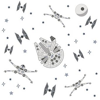 Lambs & Ivy Star Wars Squadron X-wing/tie Fighter/millennium Falcon Wall Decals