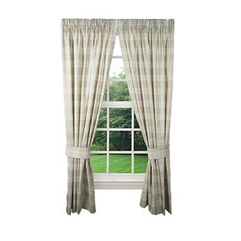 Bartlett Unlined 2 pc Window Curtain Premium Tailored Panels with Ties
