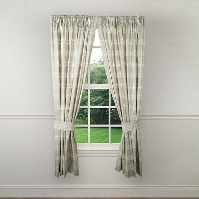 Bartlett Unlined 2-Piece Window Curtain Premium Tailored Panels with Ties