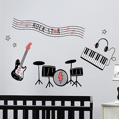 Lambs & Ivy Rock Star Musical Instruments Wall Decals/stickers - Drums/guitar