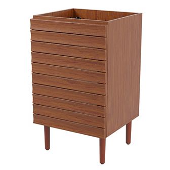 20w X 18d X 33h Thick Linear Slat 2-shelf Bath Vanity Cabinet Only (sink Basin Not Included)