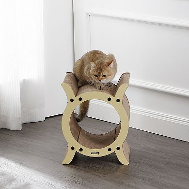 Nyan 16.5" Modern Cardboard Tunnel Cat Scratcher With Catnip