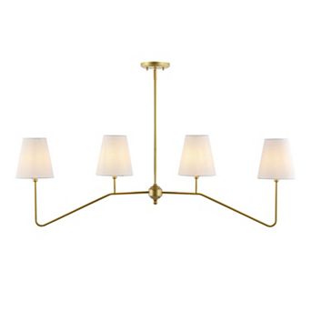 Signe 47.5" 4-light Classic Minimalist Iron Linear Led Pendant, Gold Painting