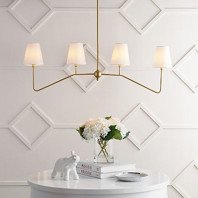 Signe 47.5" 4-light Classic Minimalist Iron Linear Led Pendant, Gold Painting