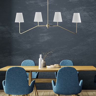 Signe 47.5" 4-light Classic Minimalist Iron Linear Led Pendant, Gold Painting