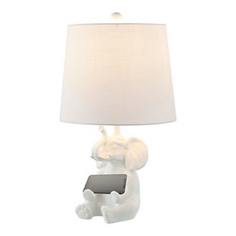 Kairi Modern Shabby Chic Resin/iron Happy Elephant Led Kids' Table Lamp With Phone Stand
