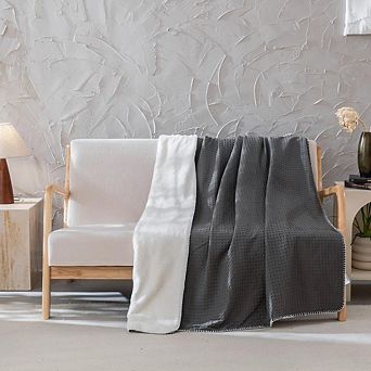 Reversible Faux Fur Throw To Waffle Throw Blanket