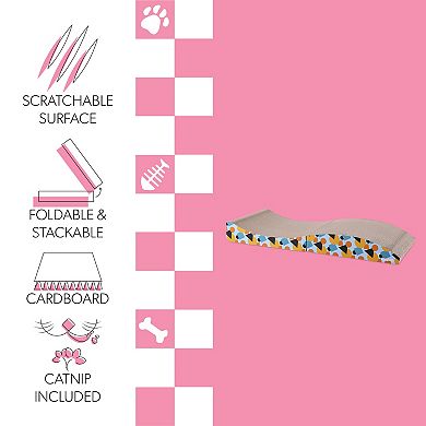 Eero 32" Modern Cardboard Foldable Lounge Cat Scratcher With Catnip