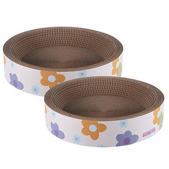 Daisy 18.13" Modern Cardboard Bowl Cat Scratcher With Catnip