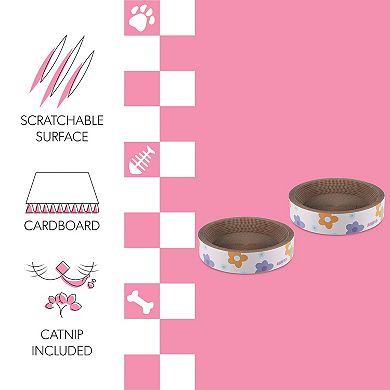 Daisy 18.13" Modern Cardboard Bowl Cat Scratcher With Catnip