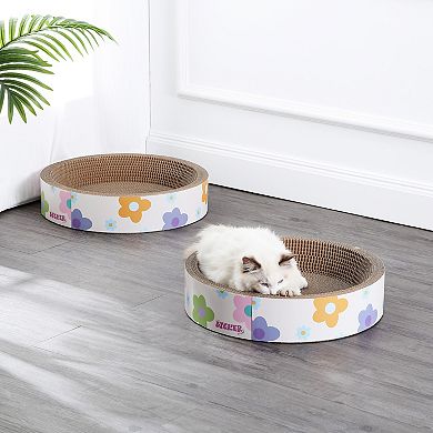 Daisy 18.13" Modern Cardboard Bowl Cat Scratcher With Catnip