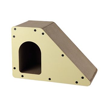 Kento 23.63" Minimalist Cardboard Angled Cat Cave Scratcher With Catnip