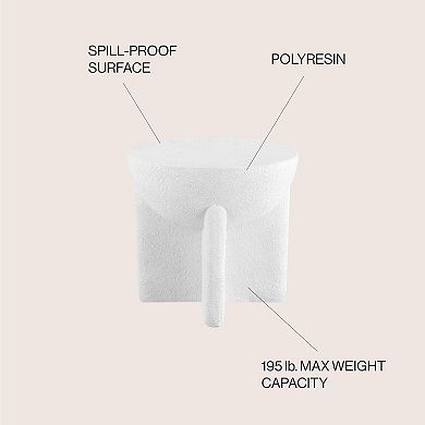 Brady 16.25" Minimalist Modern Drum Accent Table