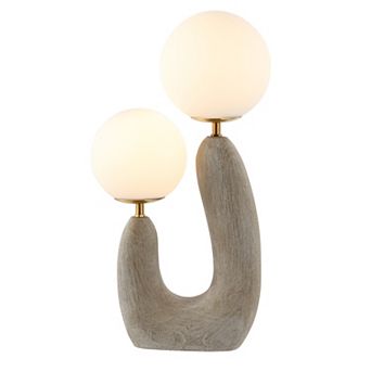 Oona 18" 2-light Mid-century Scandinavian Resin/iron/frosted Glass Cactus Led Table Lamp