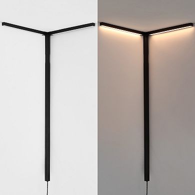 18.25" 2-light Iron Integrated Plug-in Led Sconce For Ceiling Corner With App/remote Controllers