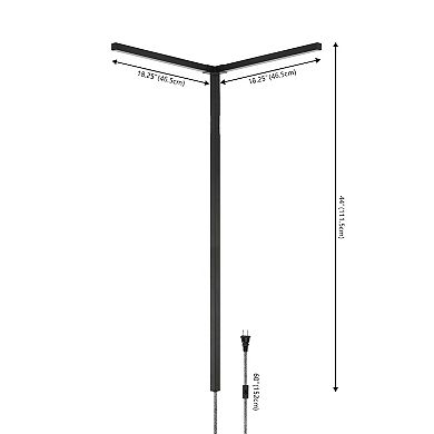 18.25" 2-light Iron Integrated Plug-in Led Sconce For Ceiling Corner With App/remote Controllers