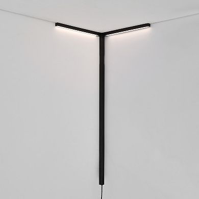 18.25" 2-light Iron Integrated Plug-in Led Sconce For Ceiling Corner With App/remote Controllers