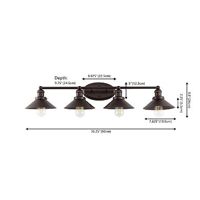 July 36.25" 4-light Metal Vanity Light, Oil Rubbed Bronze