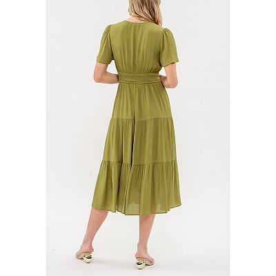August Sky Women s Tiered Midi Dress