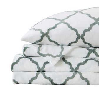 Madelinen Velvet Plush Warm & Cozy Fleece Printed Sheet Set