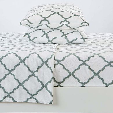 Madelinen Velvet Plush Warm & Cozy Fleece Printed Sheet Set
