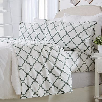 Madelinen Velvet Plush Warm & Cozy Fleece Printed Sheet Set