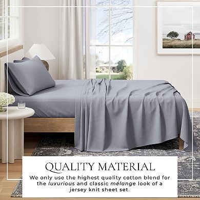 Madelinen® Cotton Blend Heathered Jersey Knit Sheet Set