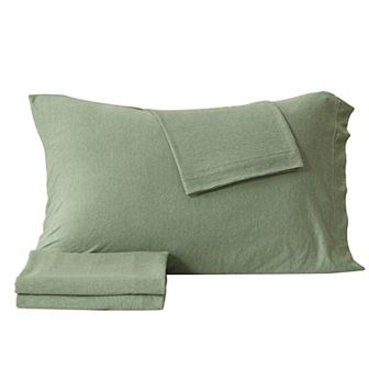 Madelinen® Cotton Blend Heathered Jersey Knit Sheet Set
