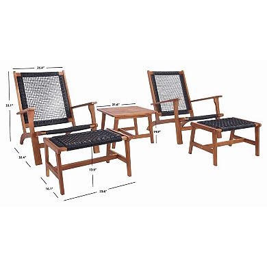 Safavieh Chantelle Outdoor 5-pc. Chair, Stool & Table Set