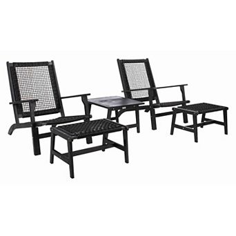Safavieh Chantelle Outdoor 5 pc Chair, Stool & Table Set