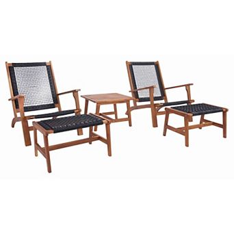 Safavieh Chantelle Outdoor 5 pc Chair, Stool & Table Set
