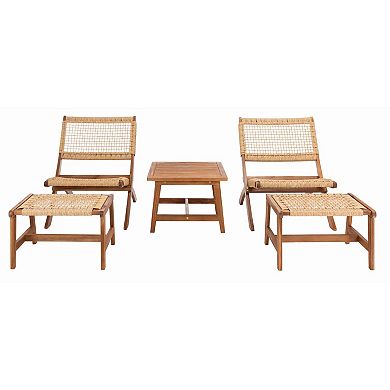 Safavieh Casella Outdoor 5-pc. Chair, Stool & Table Set