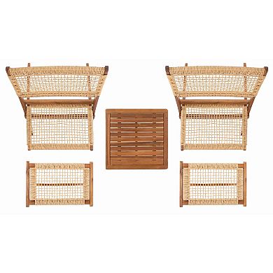 Safavieh Casella Outdoor 5-pc. Chair, Stool & Table Set