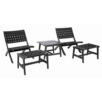 Safavieh Darryl Outdoor 5 pc Chair, Stool & Table Set