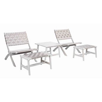 Safavieh Darryl Outdoor 5 pc Chair, Stool & Table Set
