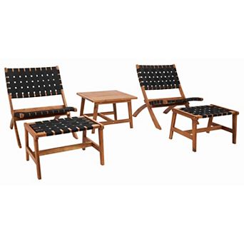 Safavieh Darryl Outdoor 5 pc Chair, Stool & Table Set