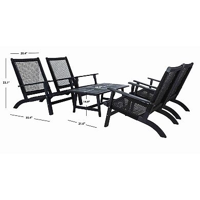 Safavieh Deven Outdoor 5-pc. Coffee Table & Chairs Set