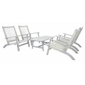 Safavieh Deven Outdoor 5 pc Coffee Table & Chairs Set