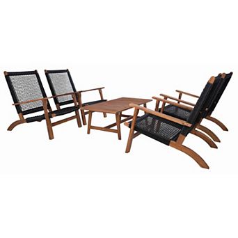 Safavieh Deven Outdoor 5 pc Coffee Table & Chairs Set