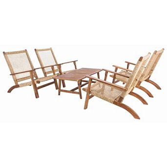 Safavieh Deven Outdoor 5 pc Coffee Table & Chairs Set