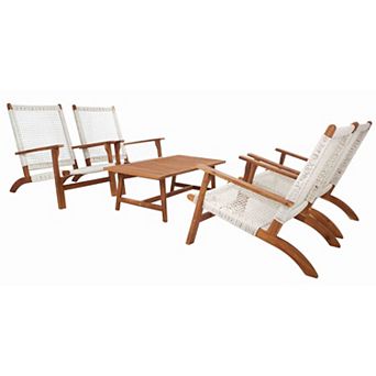 Safavieh Deven Outdoor 6 pc Coffee Table & Chairs Set