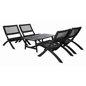 Safavieh Blaze Outdoor 6 pc Coffee Table & Chairs Set