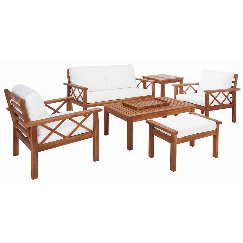Safavieh Loanna 6-pc. Outdoor Living Set, Natural Beige