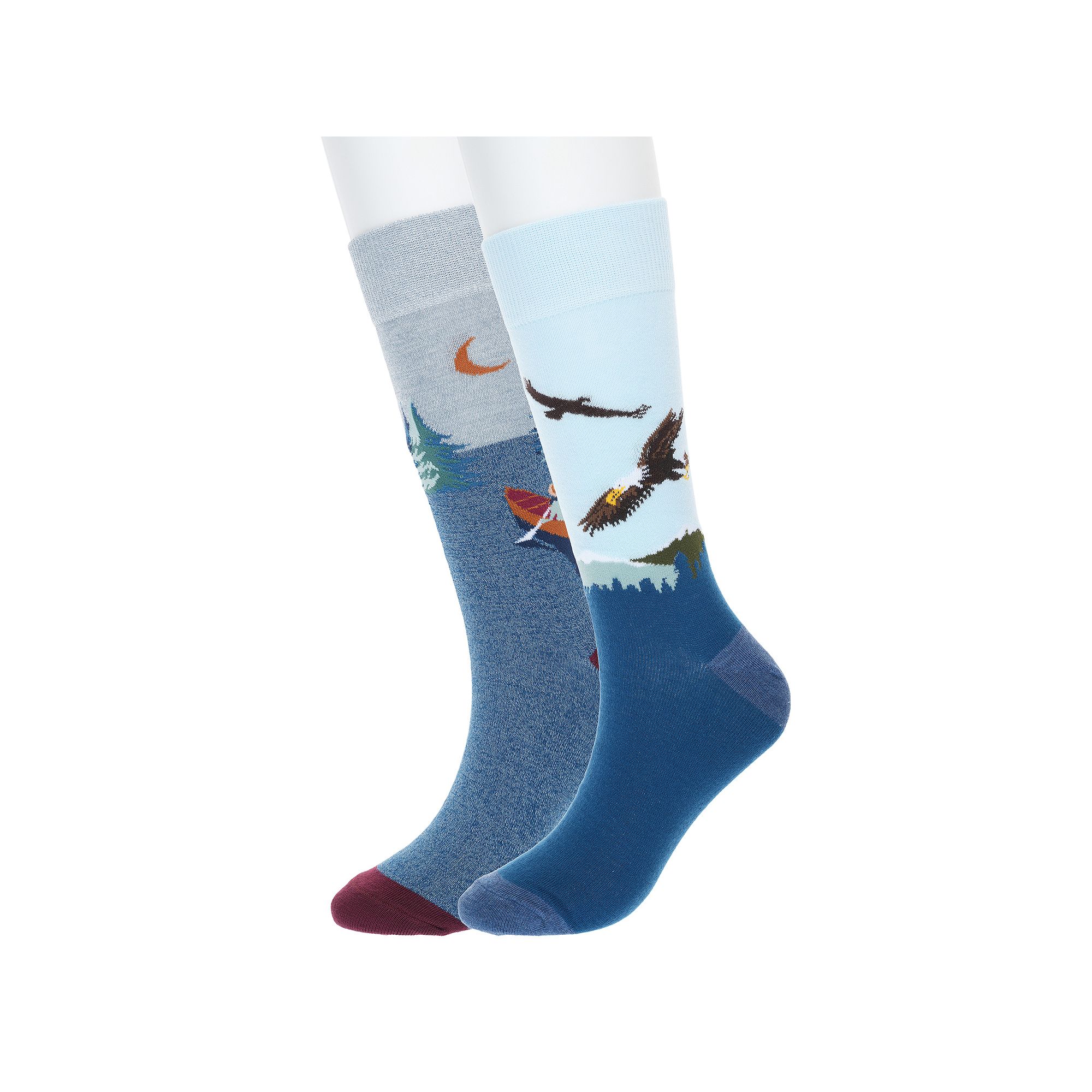 Mens Twisted Toes Novelty Socks, Eagle Canoe