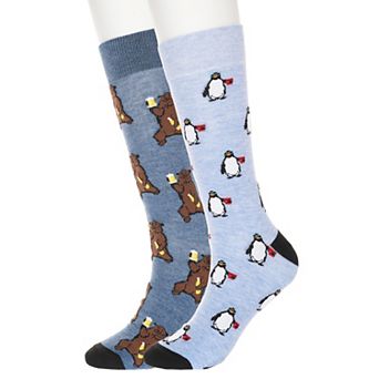 Men's Twisted Toes 2-Pack Animal Lovers Novelty Socks