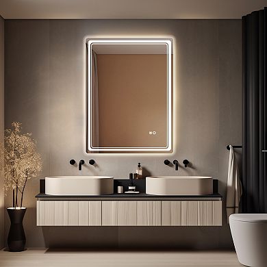 WallBeyond Farmhouse LED Wall Mirror