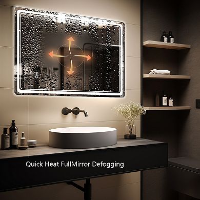 WallBeyond Farmhouse LED Wall Mirror