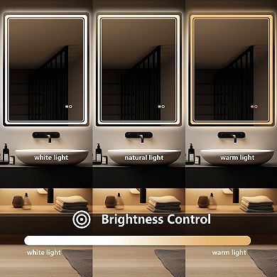 WallBeyond Farmhouse LED Wall Mirror