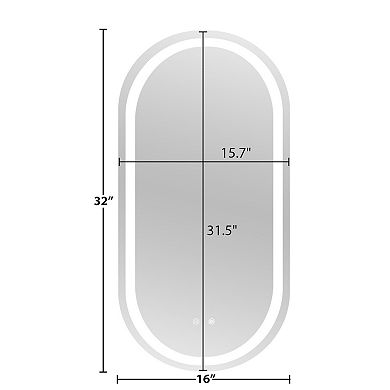 WallBeyond Farmhouse LED Wall Mirror