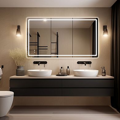 WallBeyond Farmhouse LED Wall Mirror